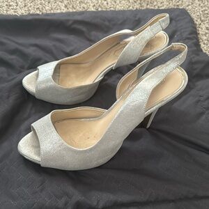Women’s silver high heel